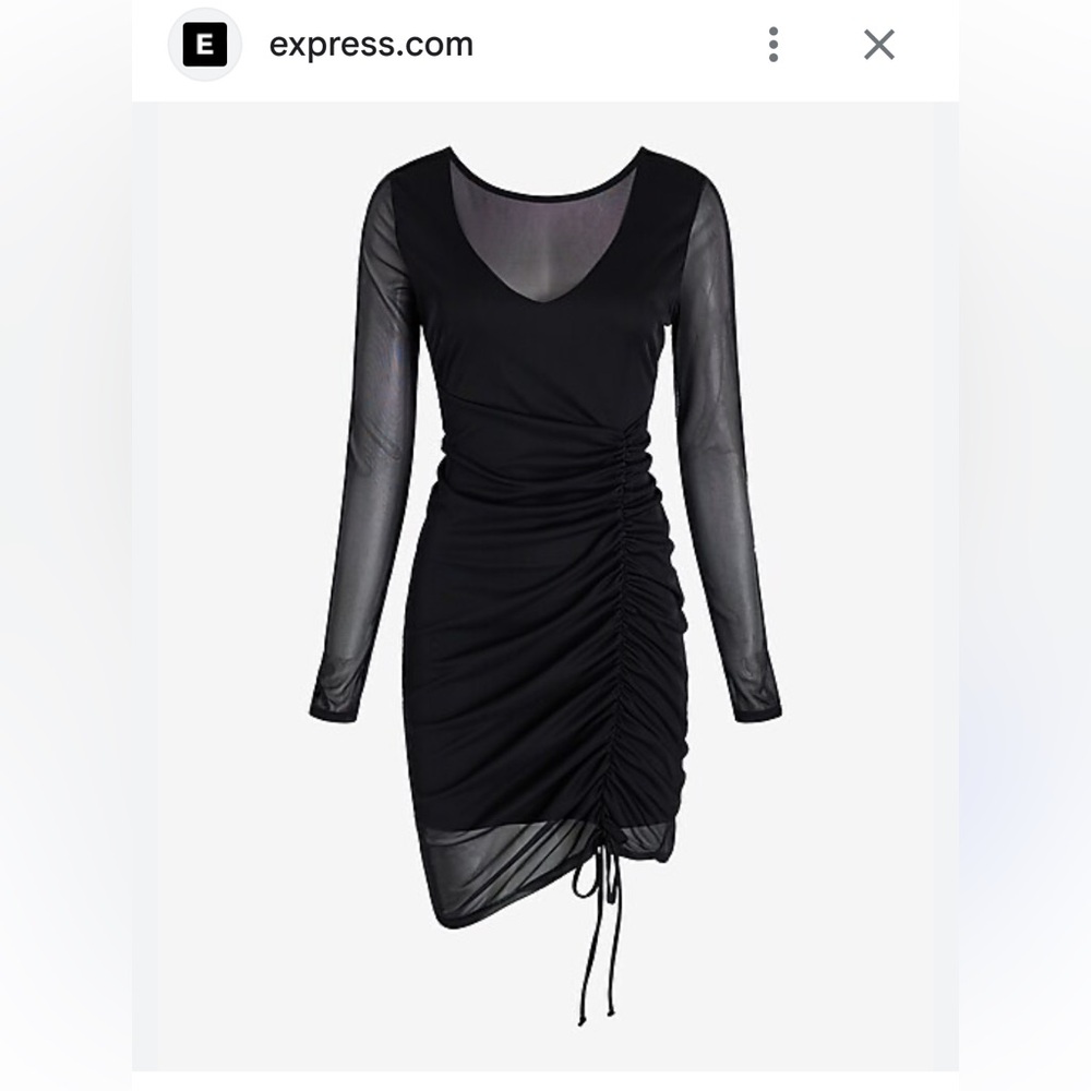 Express Black Ruched Mini Sheath Dress